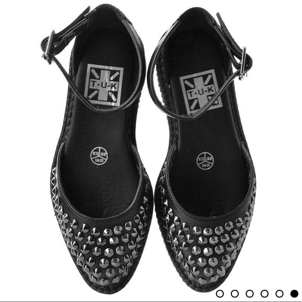 Black Studded Ankle Strap Creepers